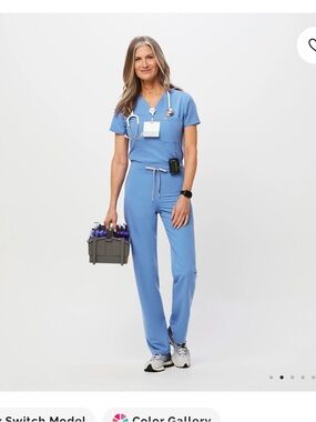 Pair of Figs scrubs ceil blue